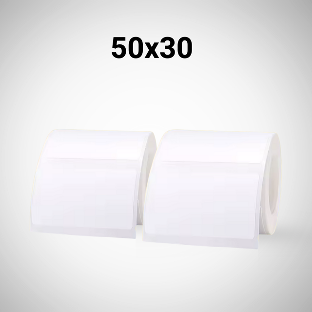 מדבקות לבנות מרובעות (50x30)