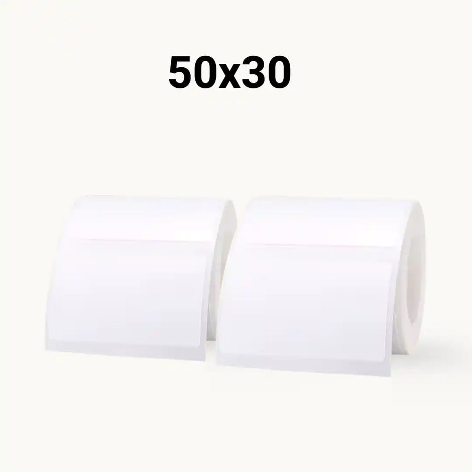 מדבקות לבנות מרובעות (50x30)