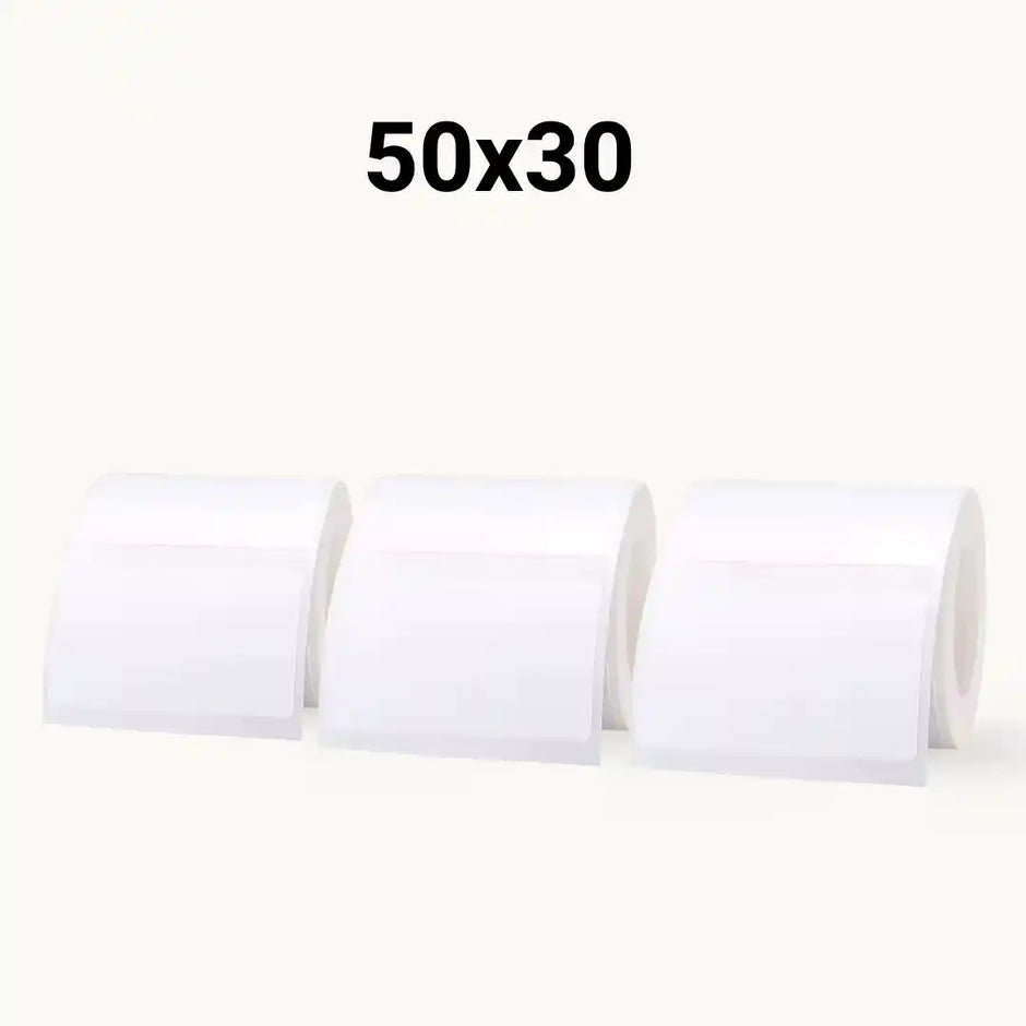 מדבקות לבנות מרובעות (50x30)
